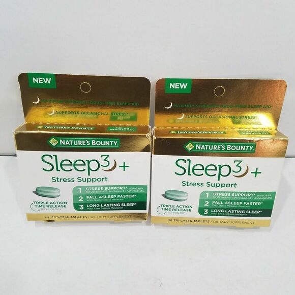 2 pack- Nature's Bounty Sleep3+ Stress Support 28Tablets ea. Exp 2/23 or better - Picture 6 of 7